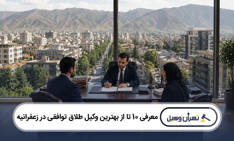 معرفی 10 تا از بهترین وکیل طلاق توافقی در زعفرانیه