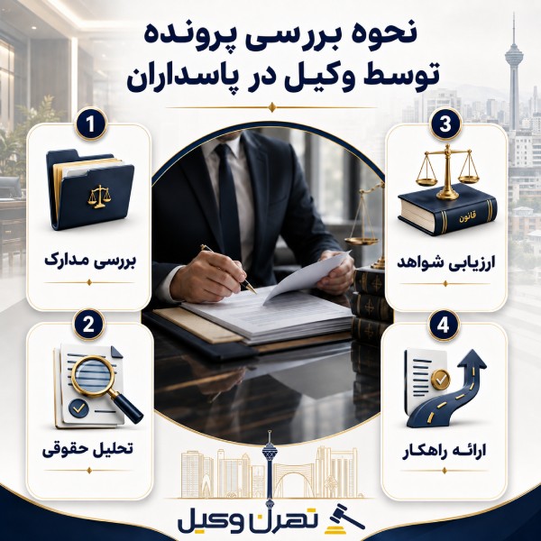 نحوه بررسی پرونده توسط وکیل در پاسداران