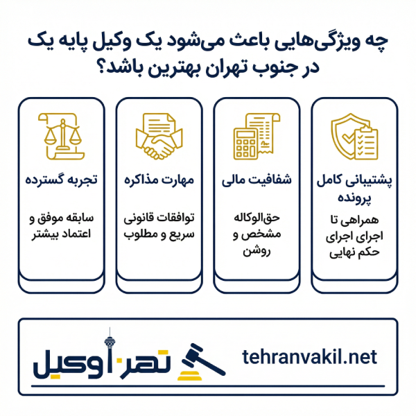 مزایای انتخاب وکیل متخصص برای پروندهها در جنوب تهران