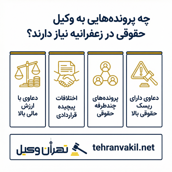 حوزههای پرتکرار دعاوی حقوقی در زعفرانیه