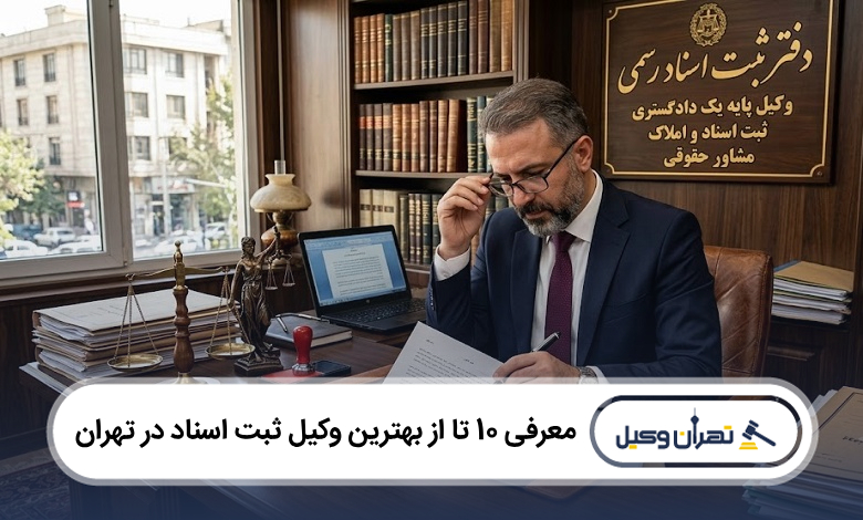 بهترین وکیل ثبت اسناد در تهران