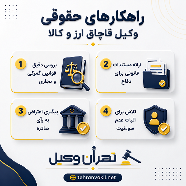 اقدامات وکیل در پرونده قاچاق ارز و کالا