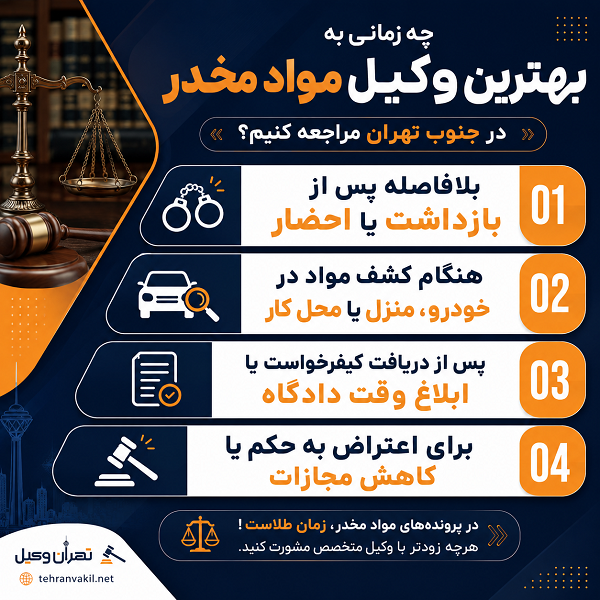 نقش وکیل مواد مخدر از زمان بازداشت تا پایان پرونده
