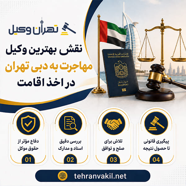 نکات مهم در انتخاب وکیل مهاجرت به دبی تهران + جدول معرفی